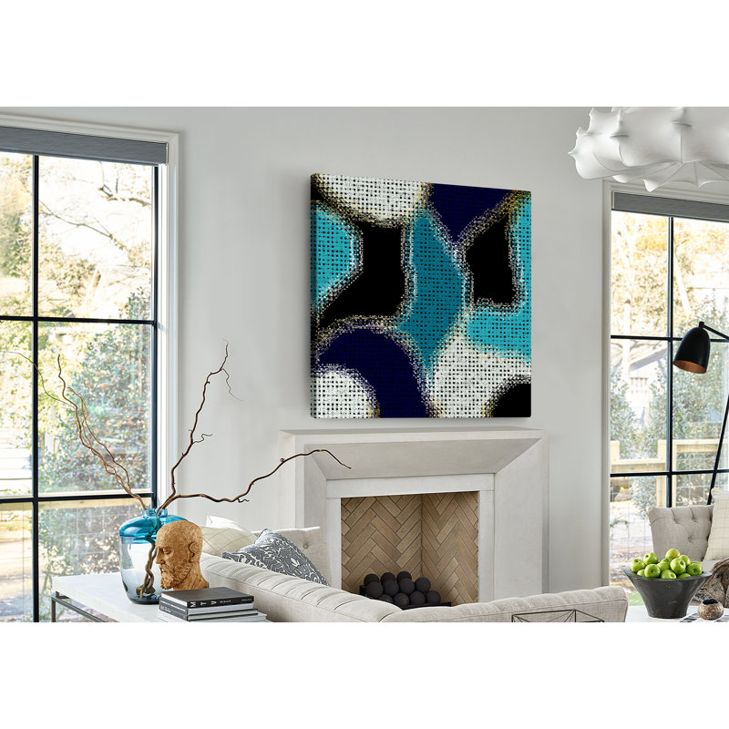 Mosaïque abstraite - peinture sur toile tendue, H 8 po x l 8 po x P 0,75 po