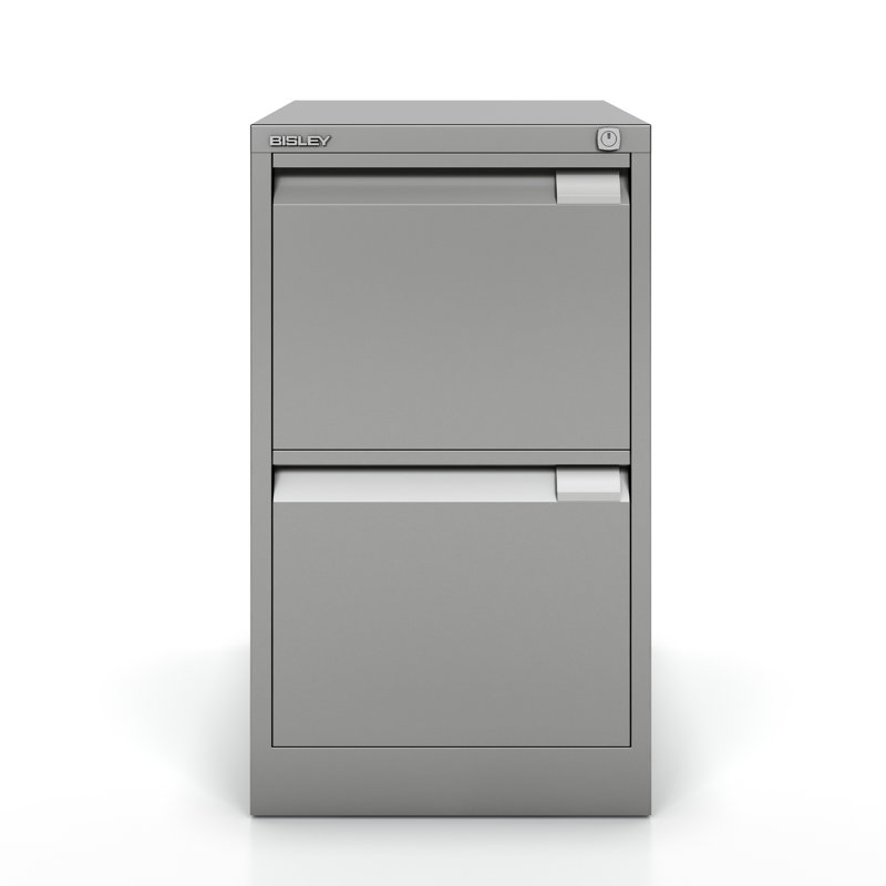41.3 cm W 2 -Drawer Filing Cabinet, Silver