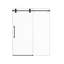 Porte de douche coulissante simple sans cadre l 56 à 60 po x H 72 po - verre trempé transparent de 5/16 po (8 mm), conception de dérivation avec finition noir mat