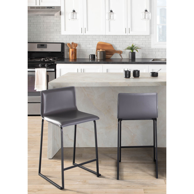 Tabouret Middlebrook, Gris, Noir, Tabouret de comptoir (siège d'une hauteur de 26 p