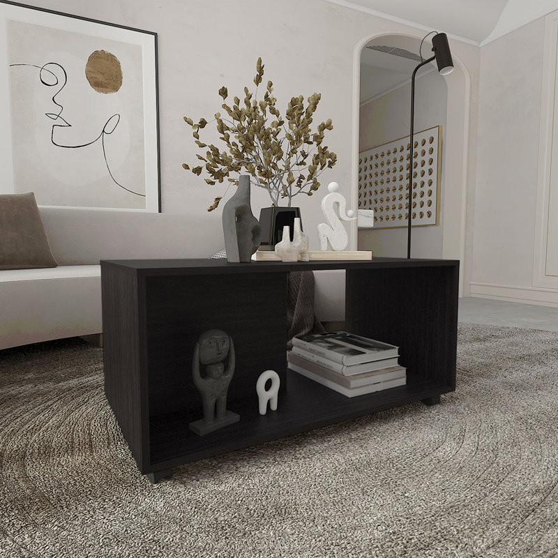 Table basse de 36 po de large, mobile, rectangulaire, salon Patrick