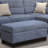 Diego 100"W Gray Fabric Sectional Sofa With Right Facing Chaise, Storage Ottoman, And 2 Accent Pillows-1862376816
