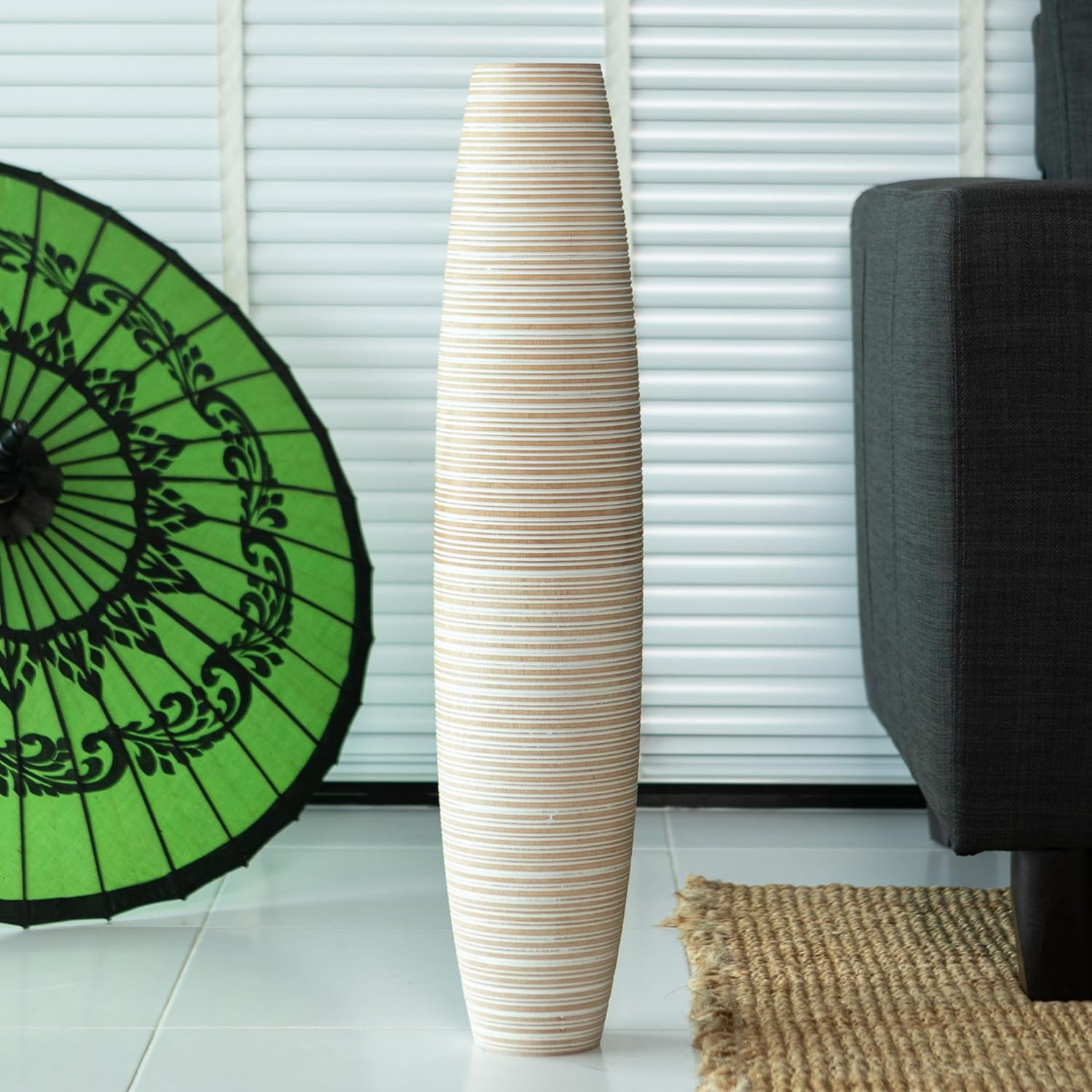 Gracie Oaks Clorisa Mango Wood Floor Vase Wayfair Canada