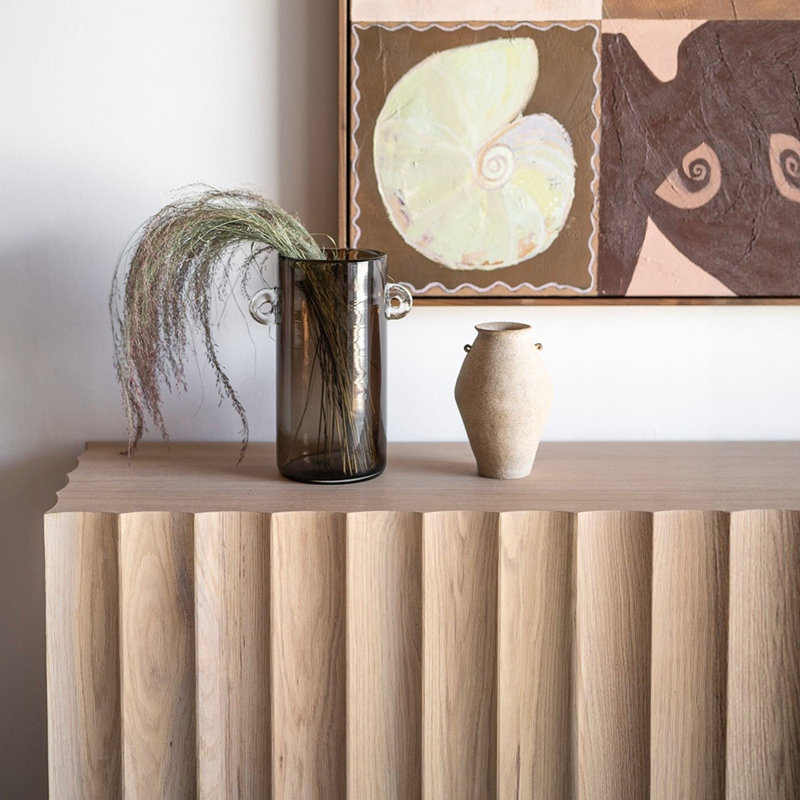 Wabi-sabi-style retro console table, Natural Wood