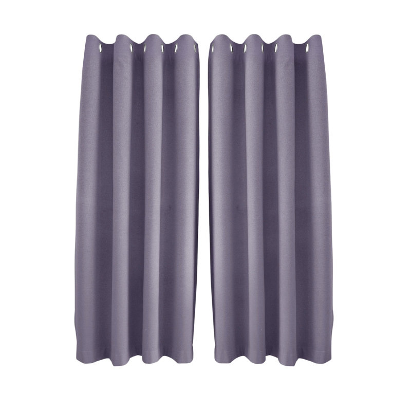 Linen Blend Blackout Curtain Panel Pair, 117cm Width x 160cm Drop, Blue