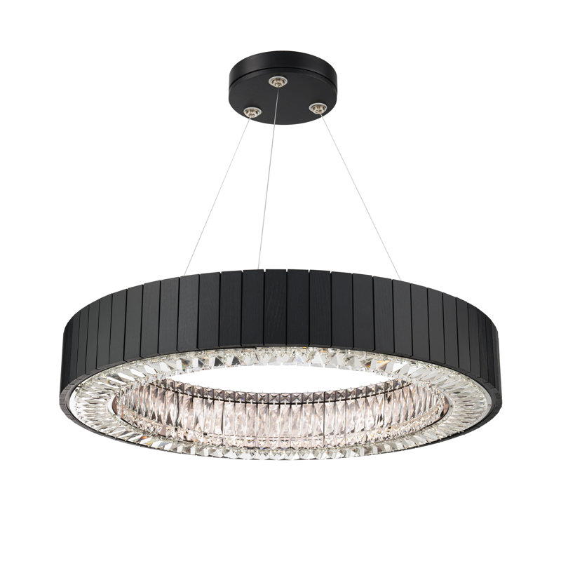 Andean 1 - Light LED Pendant, Charcoal Oak