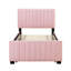 Grand lit tapissier en velours avec lit gigogne - Idéal pour une bonne nuit de sommeil et une décoration confortable-711624381-711624355