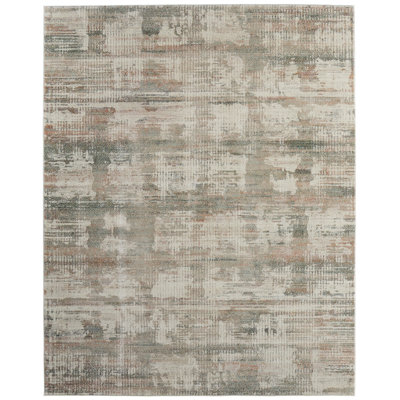 Roy Modern Abstract, Ivory/Gray/Green Area Rug