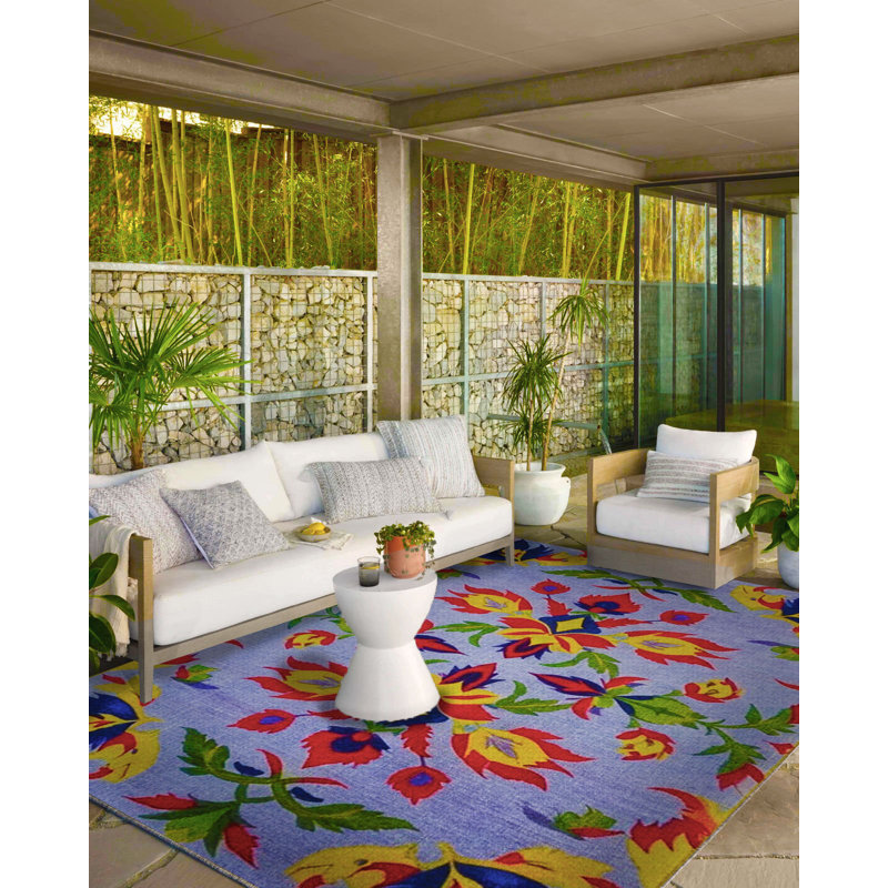 Tapis décoratif à motif floral mauve clair Paris Collection, Rectangle 5 pi 1,02 po x 7 pi 6,55 po