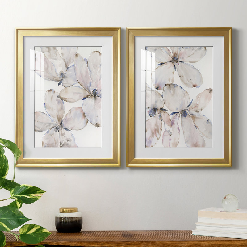 Soft Wind Flowers I, reproduction encadrée de qualité supérieure - prête à être accrochée, H 42,5 po x l 61 po x P 1 po