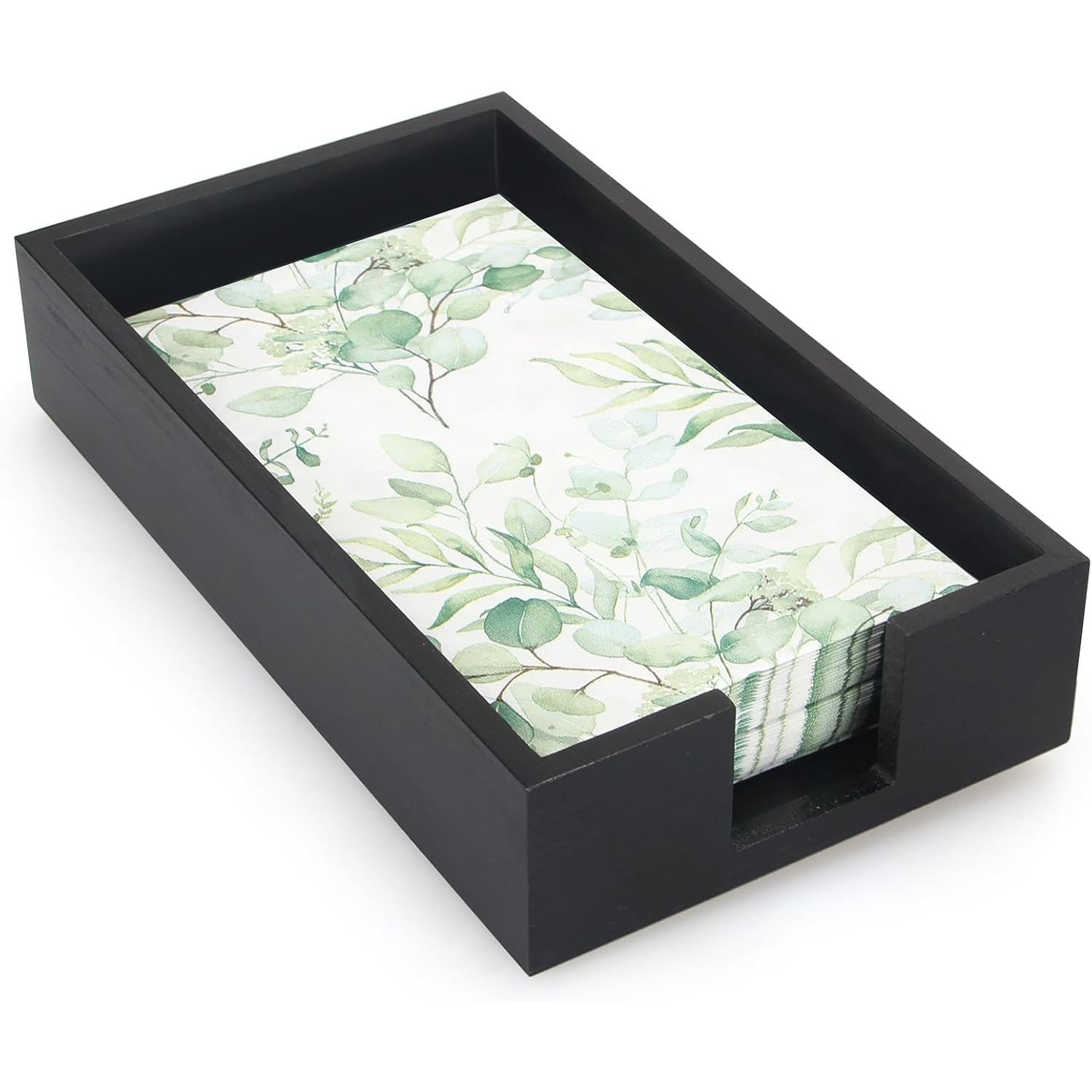 Latitude Run® Guest Paper Towels Holder for Bathroom Napkin Tray Black ...