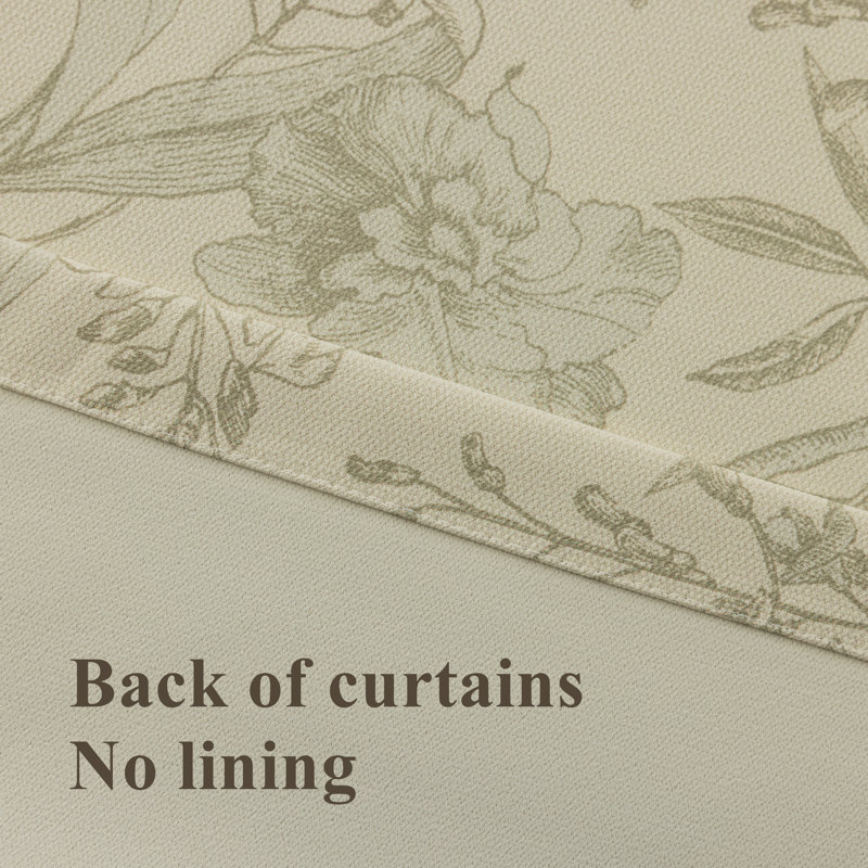 Ella Room Darkening Curtain Panel Pair, 50" W x 90" L, Warm Ivory/Light Sage with Taupe Tone