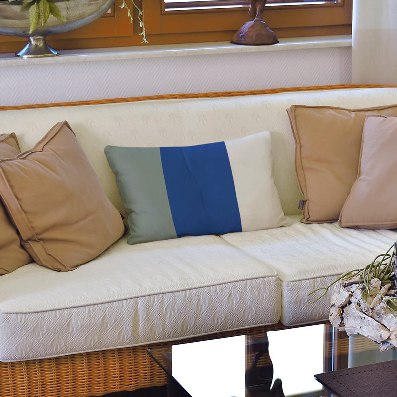 Housse de coussin lombaire Atlanta, Dallas, Gris / bleu ciel