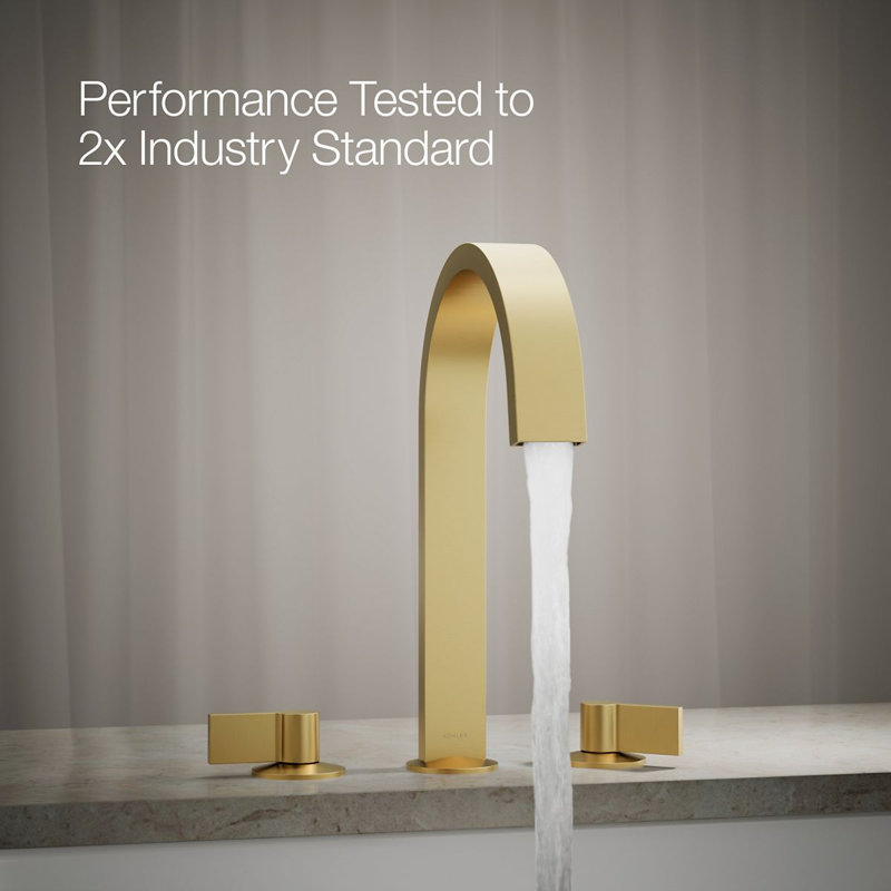 Components Deck-Mount Bath Spout with Ribbon Design, Brass