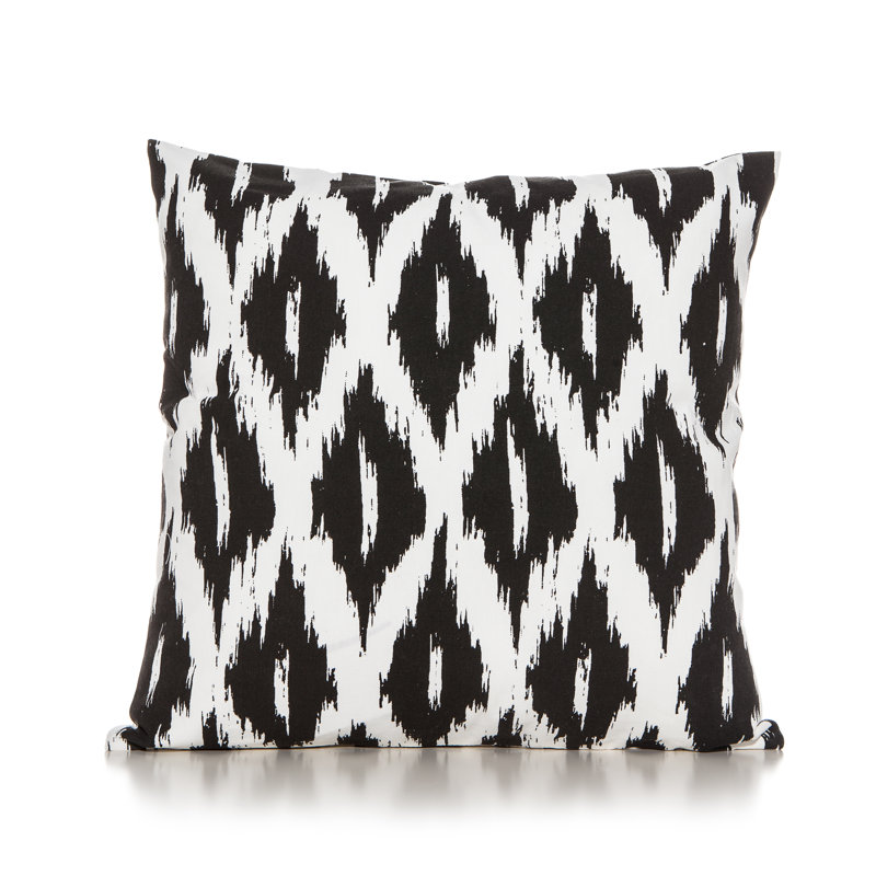 Coussin décoratif Ikat, Noir