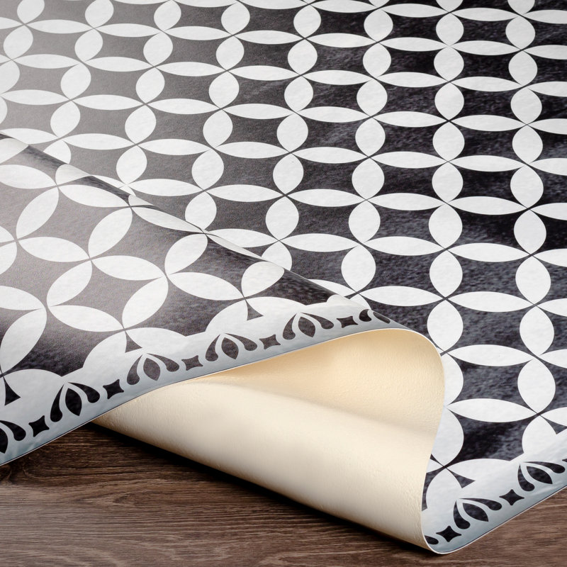 Tapis noir / blanc Bluejacket, Rectangle 2 pi x 3 pi 11 po
