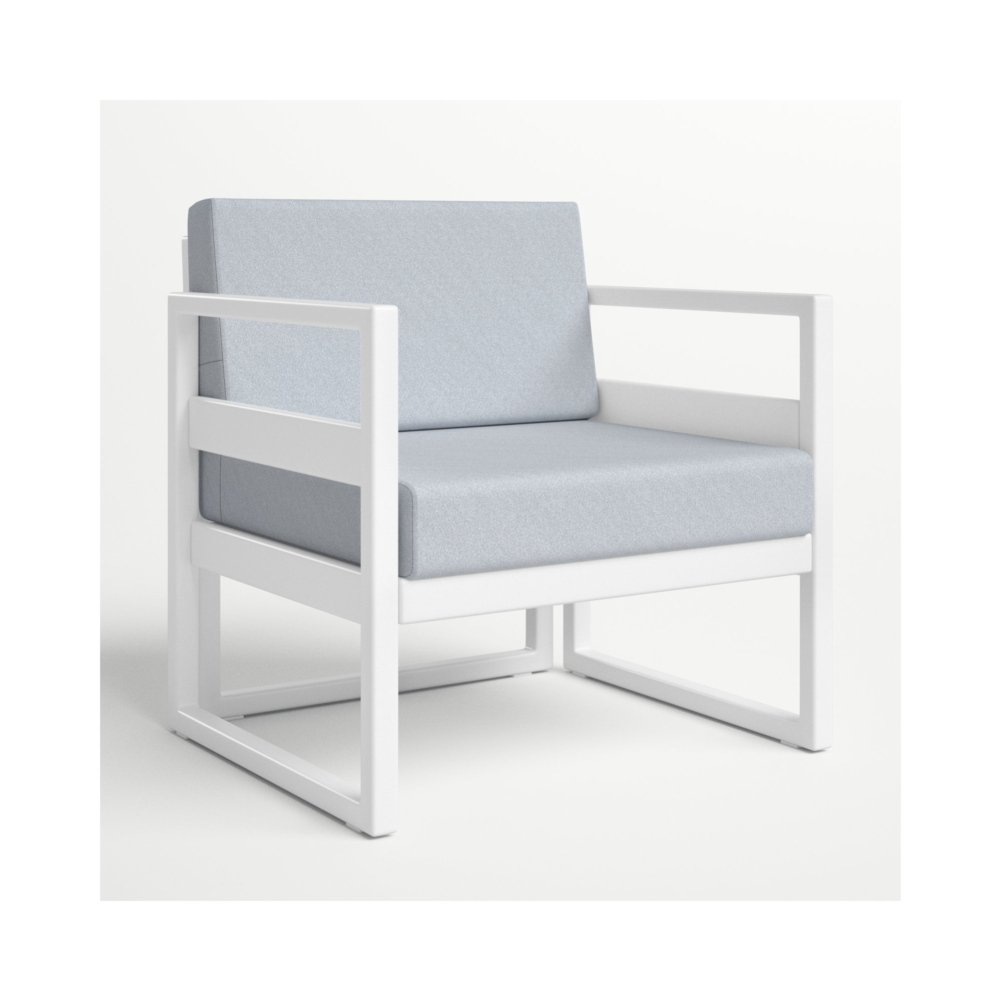 Lane Outdoor Lounge Chair, White, Canvas Granite Sunbrella® Canvas