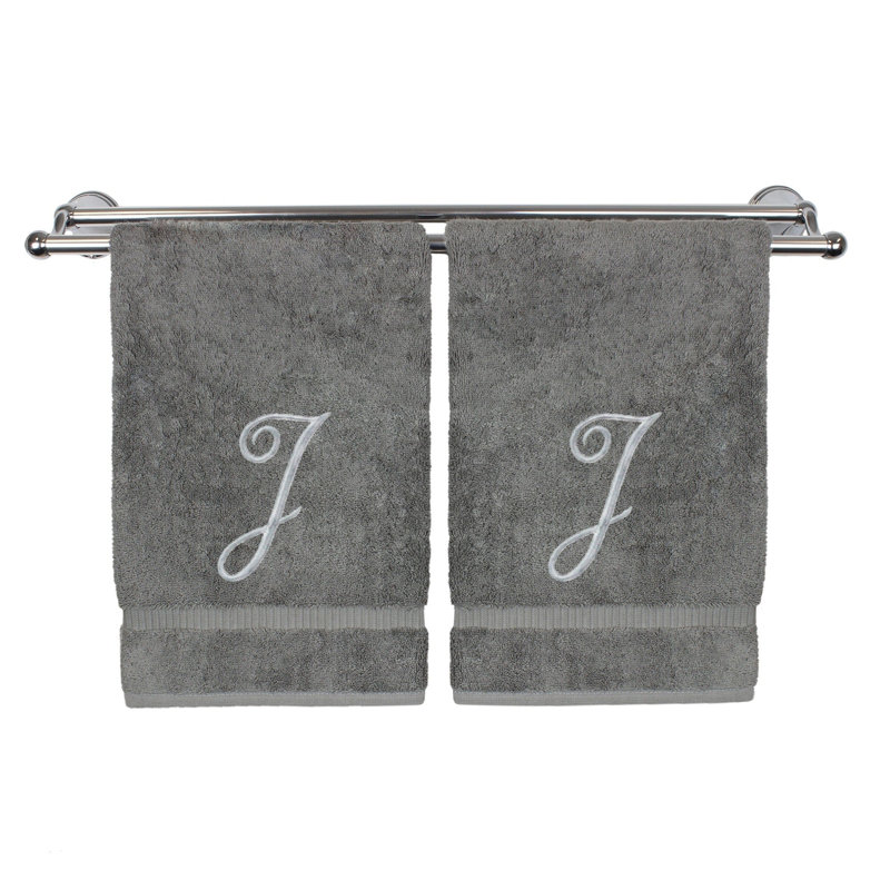 Super Plush Hand Towel, J, Gray/Silver