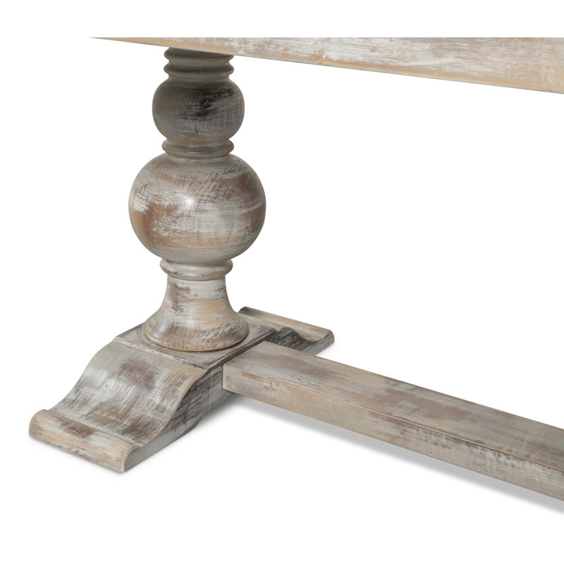 Solid Wood Base Dining Table, Calacatta, Gray Oak