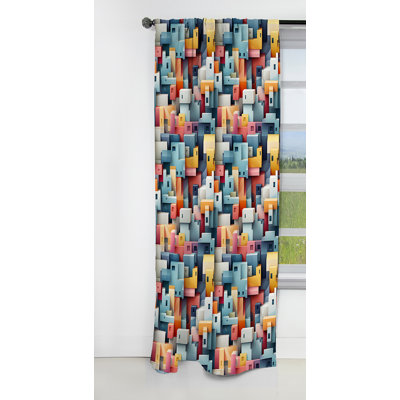 Urban Tranquility IV - Abstract Curtain - Blackout Geometric Shapes Curtain - 1 Panels