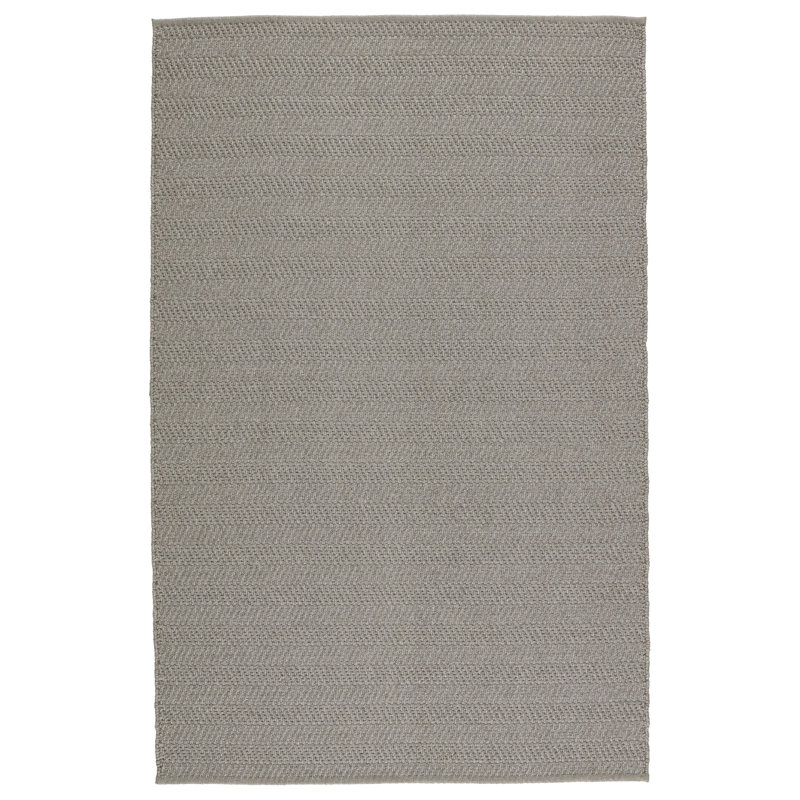 Tapis intérieur / extérieur gris fait à la main, Rectangle de 5 pi x 8 pi