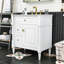 Meuble-lavabo avec lavabo en céramique, tablette réglable, 3 tiroirs et armoire de rangement-1151118355-1151118359