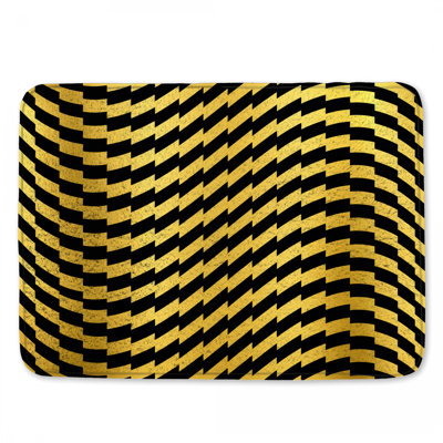 Gold Black Chevron Bath Mat