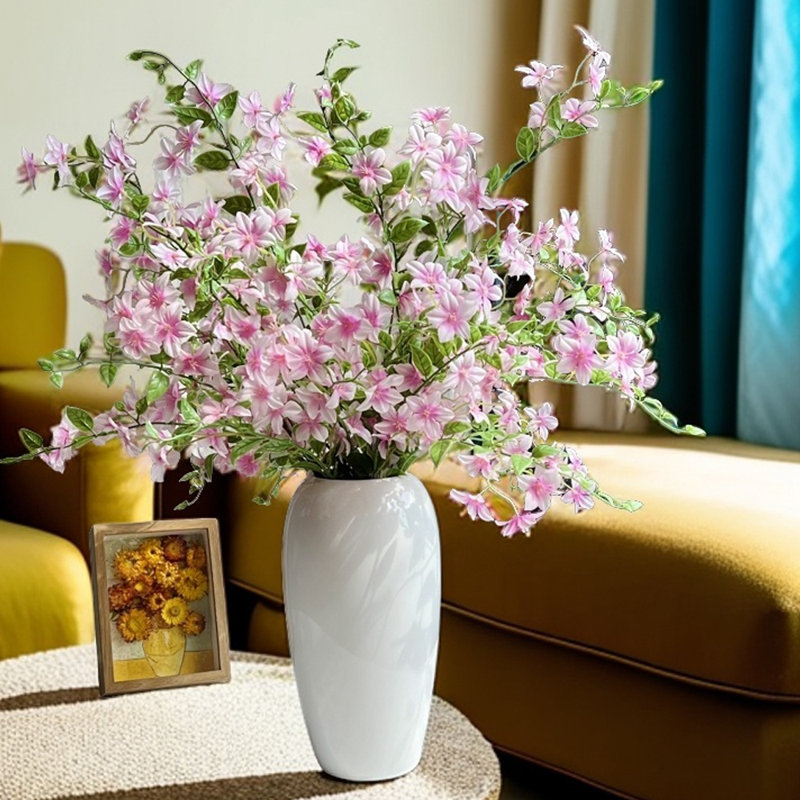 5Pcs 24Inch High-Grade Qilixiang Artificial Flower Home Living Room Office Dining Table Flower Decorative Flower, Wedding Arrangement Art Decoration Plastic Flower Dried Flower Flower Arrangement Decorative Flower
