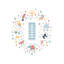 Lettre illustrée I bleue - impression-52820236-52820251-52820238