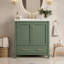 Meuble-lavabo vert 30 po avec lavabo simple, 2 portes et tiroir, fermeture douce