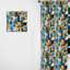 Blue Industrial Matrix Geometric Reflections I - Rideau obscurcissant abstrait - 1 panneau-107598485