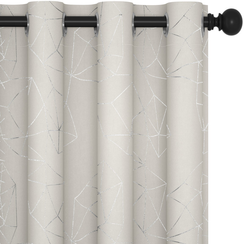 Karpenko Polyester Curtain, Light Beige, 52" W x 72" L