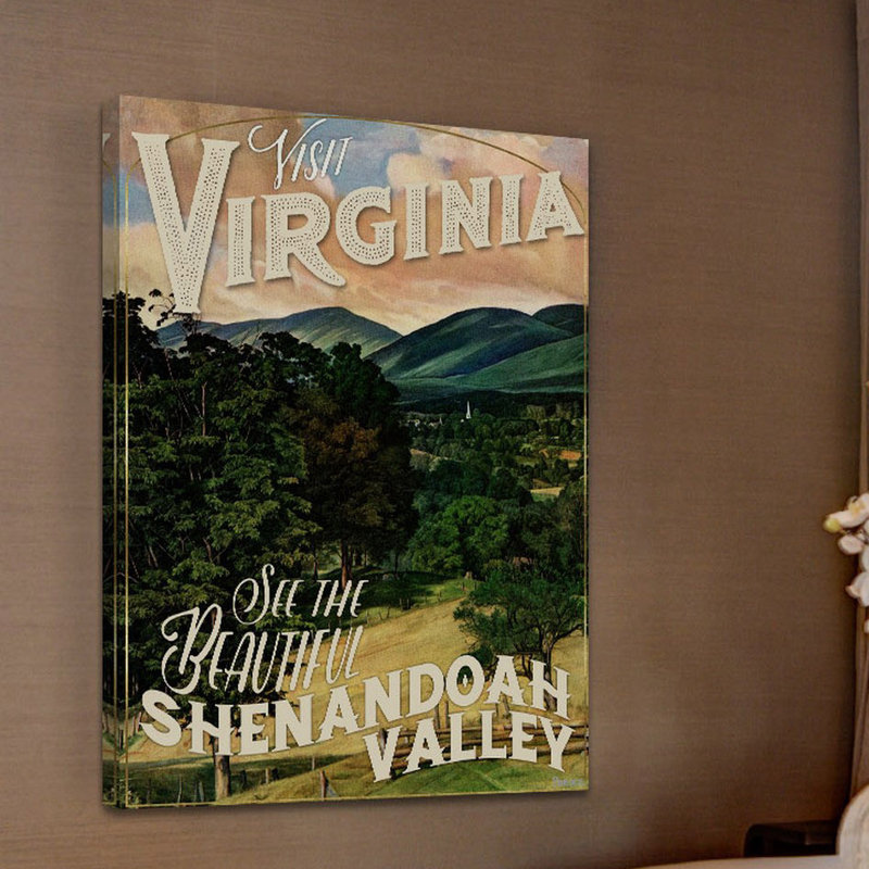 « travel virginie », reproduction d’art sur toile tendue, H 31 po x l 24 po x P 1,5 po