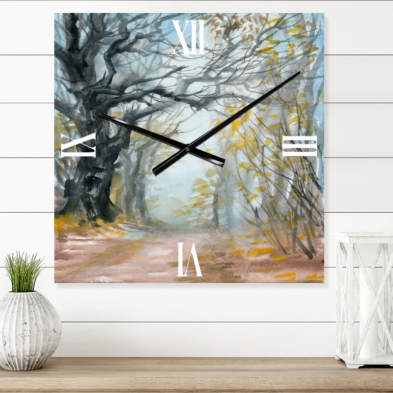 Horloge murale Autumn Misty Forest, Moyen