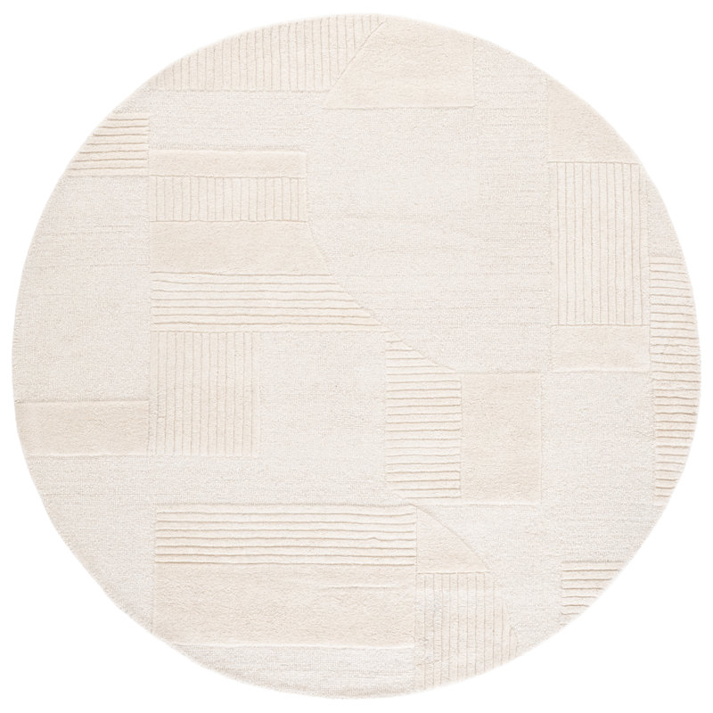 Harvest Hand Tufted Wool; Cotton Abstract Indoor Rug, Round 6'