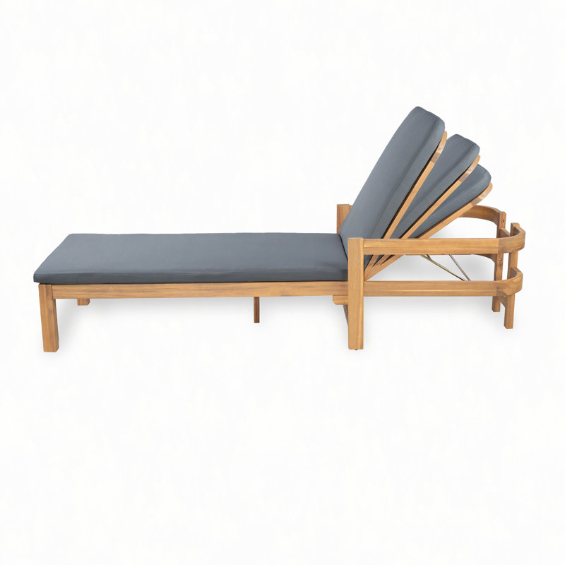Chaise longue d'extérieur en acacia