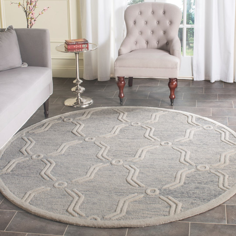 Tapis géométrique en laine touffeté à la main