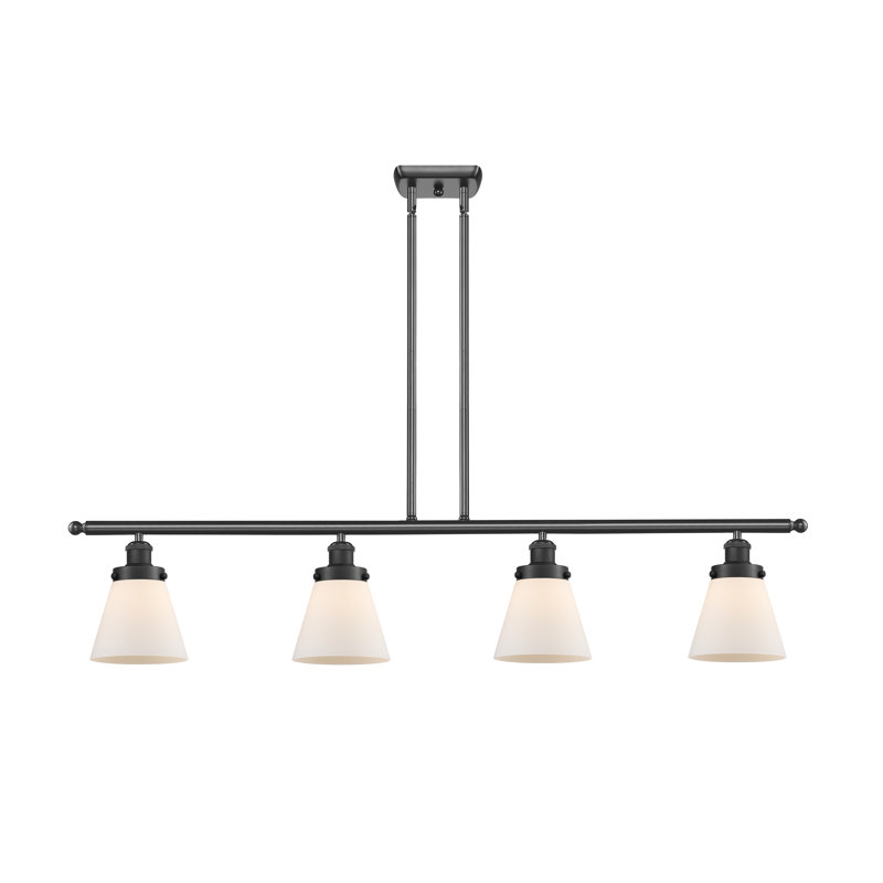 Luminaire suspendu pour îlot de cuisine 4 lumières Wilmoth, Blanc mat, Noir mat, Ampoule non incluse