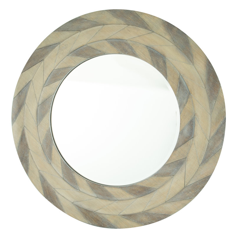 Wood Flat Wall Mirror with Hooks