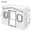 Lit mezzanine simple avec échelle, lit mezzanine pour enfants, mais peu encombrant, blanc et gris-503921382-503921376