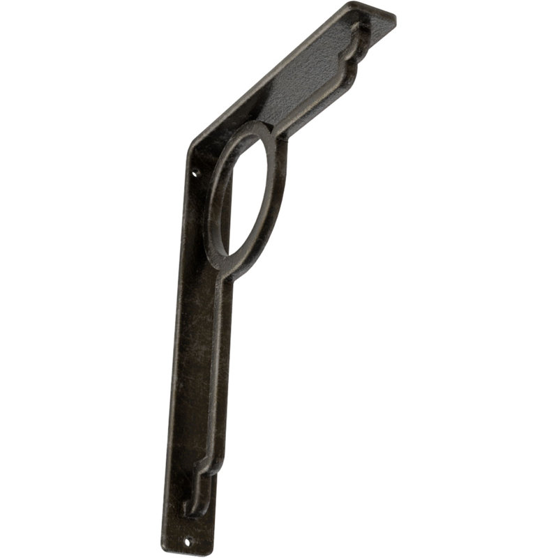 Support en fer forgé Maria, Argenté antique chaleureux, H 10 po x l 1,5 po x P 7,5 po