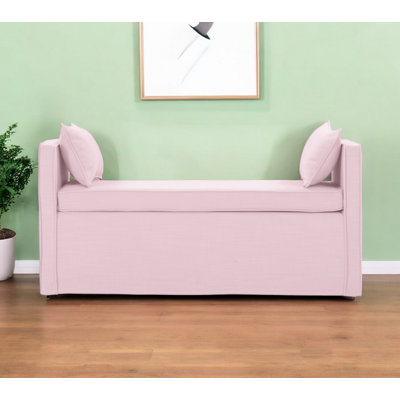 Ramvir 53" Paisley Linen Upholstered Bench