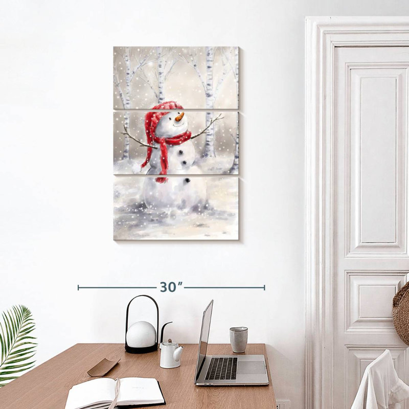 Bonhomme de neige en bois, H 32 po x l 20 po