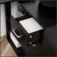 Bureau d'angle rotatif en L avec rangement, tiroir et armoire pour bureau à domicile et bureau