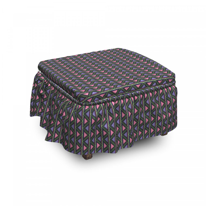 Housse pour repose-pieds chevrons motifs