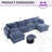 4 Piece Modern Chenille Upholstered Sectional With 2 Storage Ottomans-1587133666