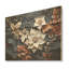 Noir, feuillage, pays des merveilles I - fleurs, art sur bois de pin naturel-101401030
