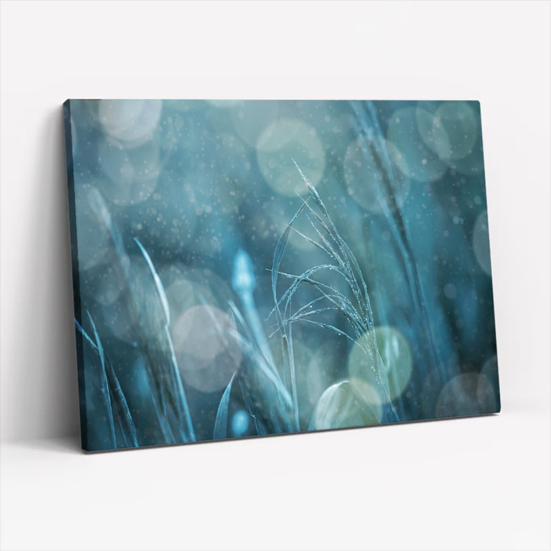 Blue Grass Canvas Wall Art Oil Painting Print Set Of 1, Wrapped Canvas, 32"H x 48"W