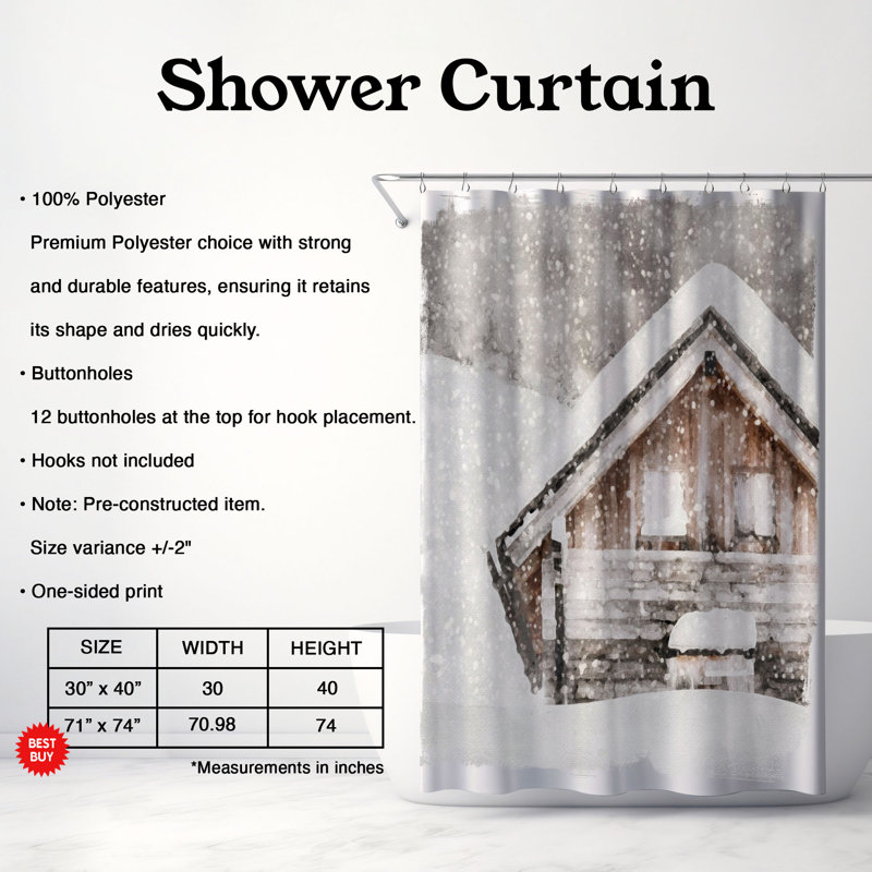 Bryen Shower Curtain, 74"H x 71"W