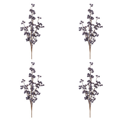 Branche de baies bleues (ensemble de 4)